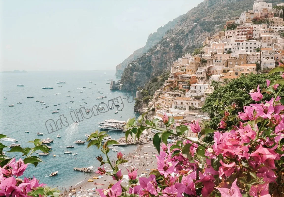 Italian coast printed canvas