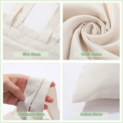 Bulk Wholesale 100pcs/Lot Reusable Cotton Bag Custom Canvas Shopping Tote Bags with Logo