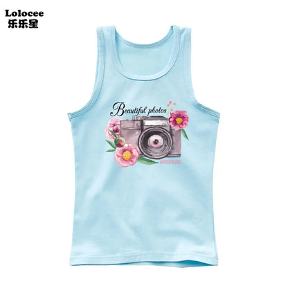 Girl Summer Pink Tanks Tops