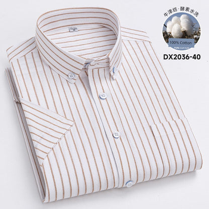 Casual Oxford Men's Short-Sleeved Dress Shirts