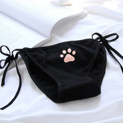 Women Funny Cotton Panties Hollow Out Seamless Briefs