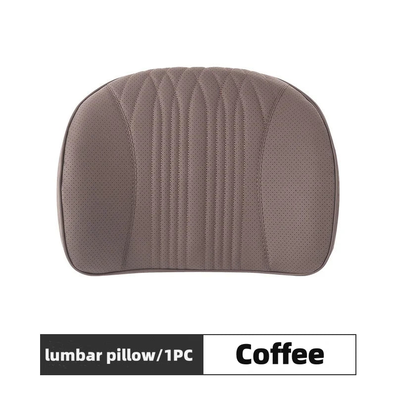 Memory Foam Car Lumbar Support Cushion Breathable Leather Seat Protection Neck Pillow Universal Car Seat Rest Pillow Accessories