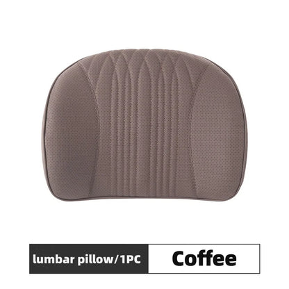 Memory Foam Car Lumbar Support Cushion Breathable Leather Seat Protection Neck Pillow Universal Car Seat Rest Pillow Accessories