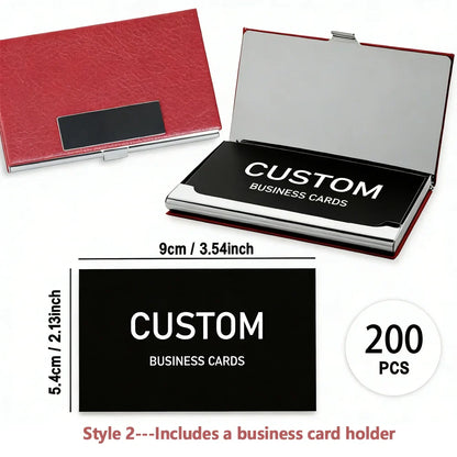 200/500/1000pcs Customizable Cards, Personalized Business Cards with Acrylic Storage Box, Waterproof Thank You Invitations