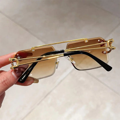 Cheetah Sun Glasses Shades Double Bridge Gradient UV400 Eyewear