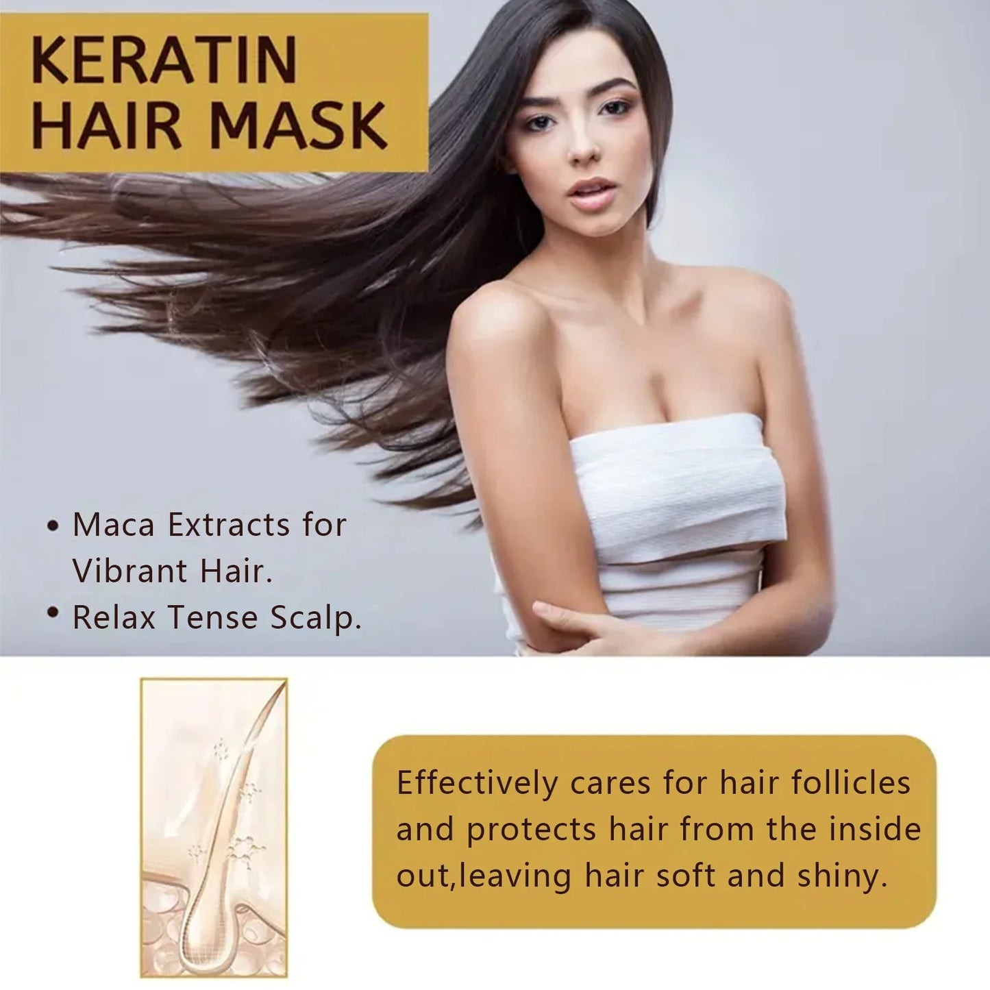 Magical Keratin Hair Mask Moisturizer Fast Repair Damaged Frizzy Hair