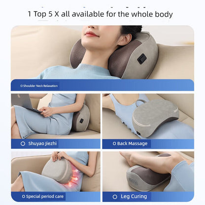 Cervical Spine Massage Instrument Waist and Back Massager Multifunctional For Shoulder and Neck Kneading Massage Pillow Cushion