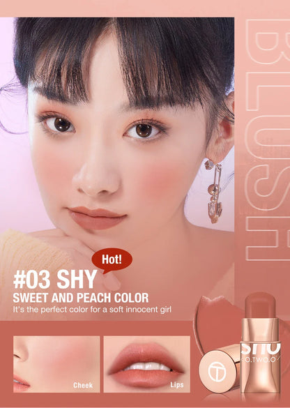 Lipstick Blush Stick 3-in-1 Eyes Cheek and Lip Tint Waterproof Lightweight Cream