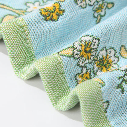 Vintage Pure Cotton Gauze Hand Towel, Small Hangable Towel, Absorbent and Lint-Free