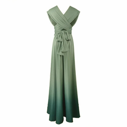 Multicolor Color Maxi Dress for Women Wrap Convertible Cross Bandage Sexy Backless