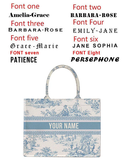 Personalized custom women's tote bag, canvas printed handbag, large capacity beach bag