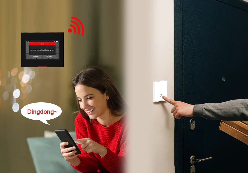 ACJ Wifi HD Smart Home Security Alarm System Kit Wireless 433MHz IR Detector Alarm Bell Door Sensor Doorbell Remote Control