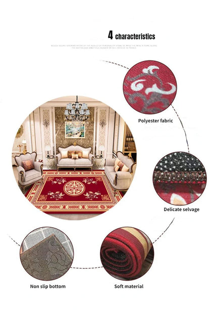 Luxury European Carpets for Living Room, Bedroom 200x300 Large Area Rugs Rug Washable
