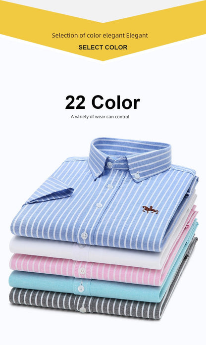 Casual Oxford Men's Short-Sleeved Dress Shirts