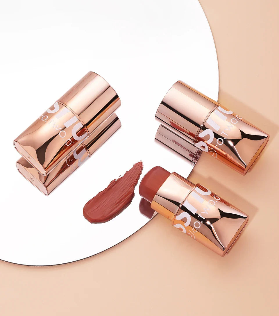 Lipstick Blush Stick 3-in-1 Eyes Cheek and Lip Tint Waterproof Lightweight Cream