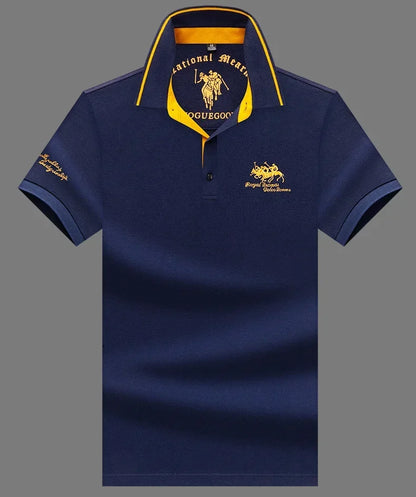 High Quality Men's Cotton Embroidered Summer Polo Shirt Short Sleeve T-shirt