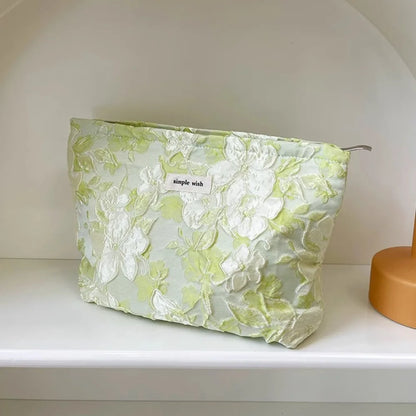 Fashion Floral Print Zipper Cosmetic Bag Travel Essentials Organizer Makeup Toiletry Pouch Portable Women's Makeup Bag