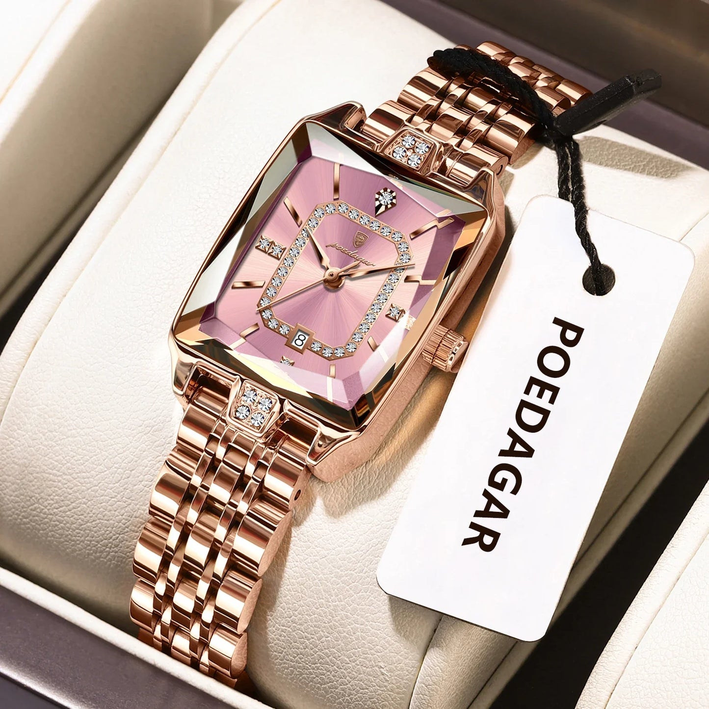 POEDAGAR Luxury Woman Watch Waterproof Wristwatch Stainless Steel Quartz