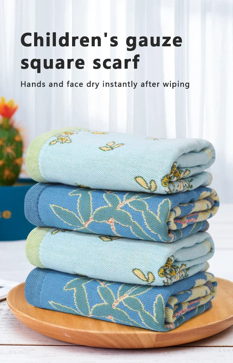 Vintage Pure Cotton Gauze Hand Towel, Small Hangable Towel, Absorbent and Lint-Free
