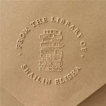Custom Initials Embosser stamp,Book Embosser Personalized Wedding Embossing Stamp, Address Stamp, Form the Library Embosser
