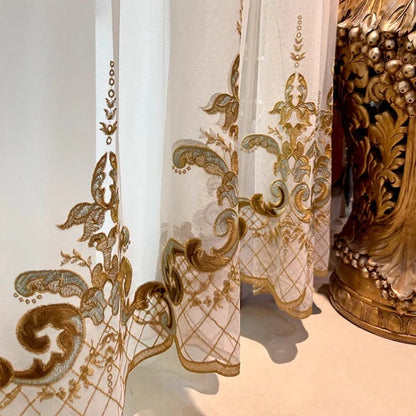 European Style Embroidery Tulle Curtains for Living Room Bedroom Window Screen Customize