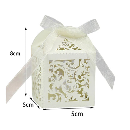 20/50Pcs Flower Vine Candy Boxes Wedding Favor Gift Packaging Box Sweet Bag With Ribbon Valentine's Day Birthday Party Supplies