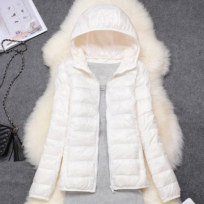 Women Ultra Lightweight Travel Packable Hooded Down Coats Plus Size 5XL 6XL 7XL