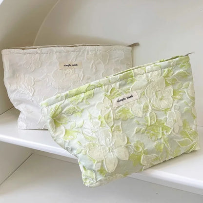 Fashion Floral Print Zipper Cosmetic Bag Travel Essentials Organizer Makeup Toiletry Pouch Portable Women's Makeup Bag