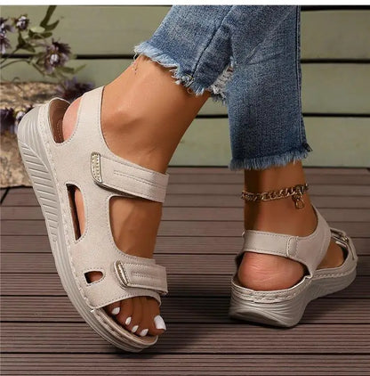 Women Summer Walking Sandals Shoes Wedge Non-Slip