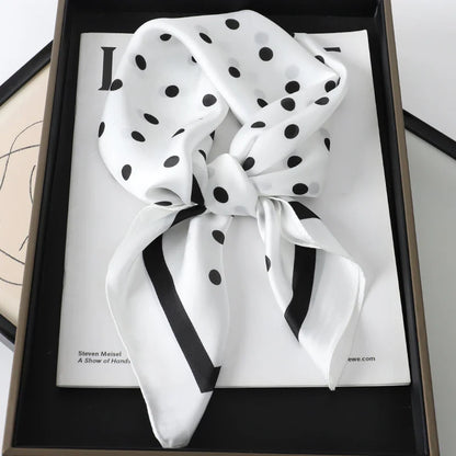 Luxury Brand Silk Satin Square Plaid Scarf