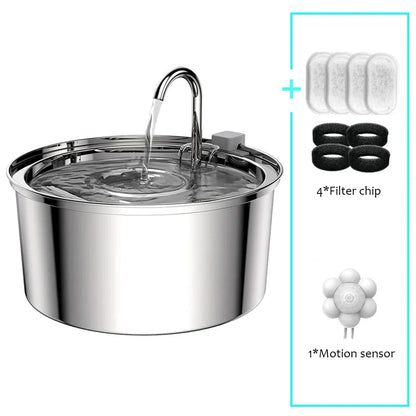 Stainless Steel Automatic Pet Cat Water Feeder Drinking Bowl