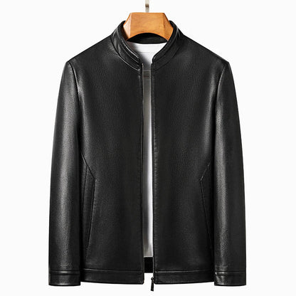 Men's Business Casual Natural Sheep Thin Leather Jacket