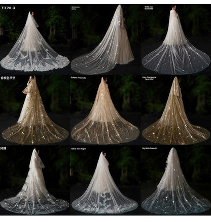 Bride Wedding Long Big Tailing Veil