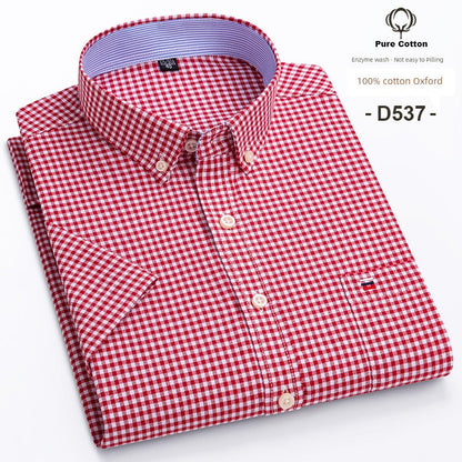 Casual Oxford Men's Short-Sleeved Dress Shirts