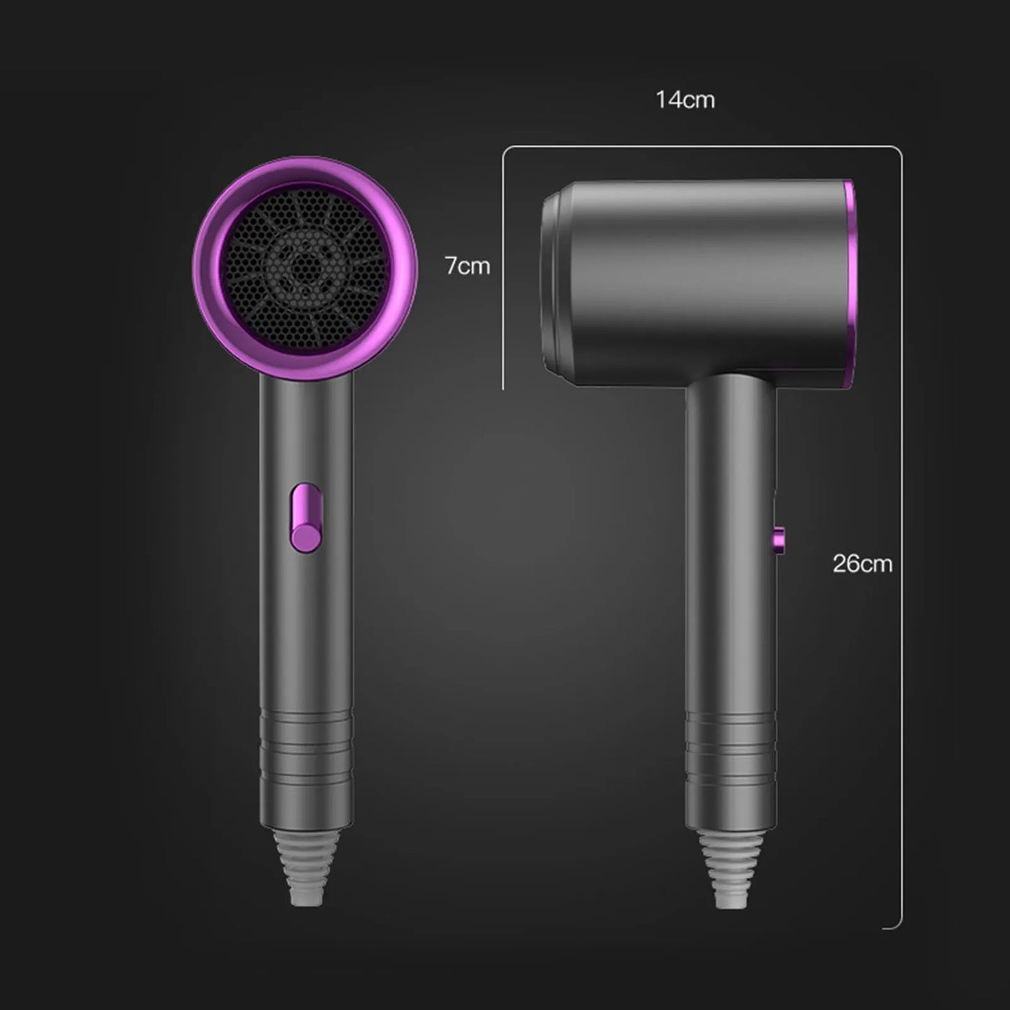 Professional High-Speed Hair Dryer 800W High-Power Negative Ion Ultra Silent For Home Hair Salons