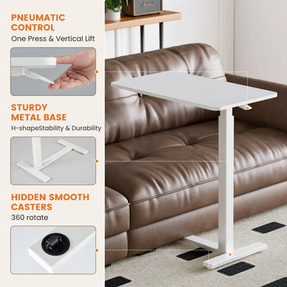 Mobile Standing Desk Table with Hidden Wheels Adjustable Height