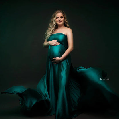 Maternity Photography Soft Satin Luster Dress