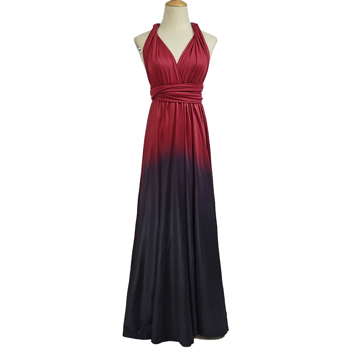 Multicolor Color Maxi Dress for Women Wrap Convertible Cross Bandage Sexy Backless