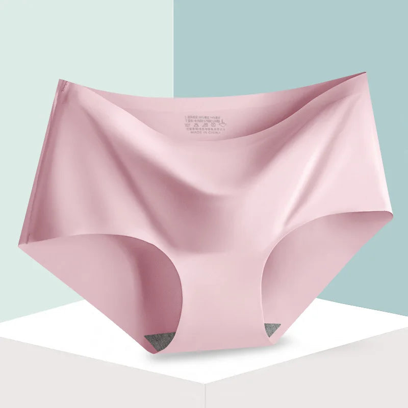Seamless Ice Silk Comfort Panties For Women Mid-Waist