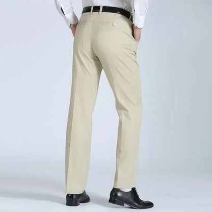 Summer Thin Cotton Men's Pants High Waist Straight Loose