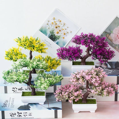 Artificial Potted Plants Bonsai Small Tree Plant Flowers Home Decor