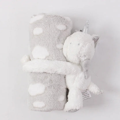 2 Piece Plush 75*100cm Baby Security Sleep Blanket 6 Style Stuffed Animal Set Pink Bunny Newborn Baby Gift