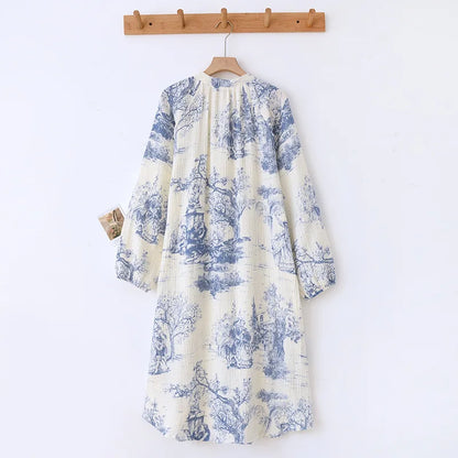 Pure Cotton Nightgown Sleepwear Dress Women's