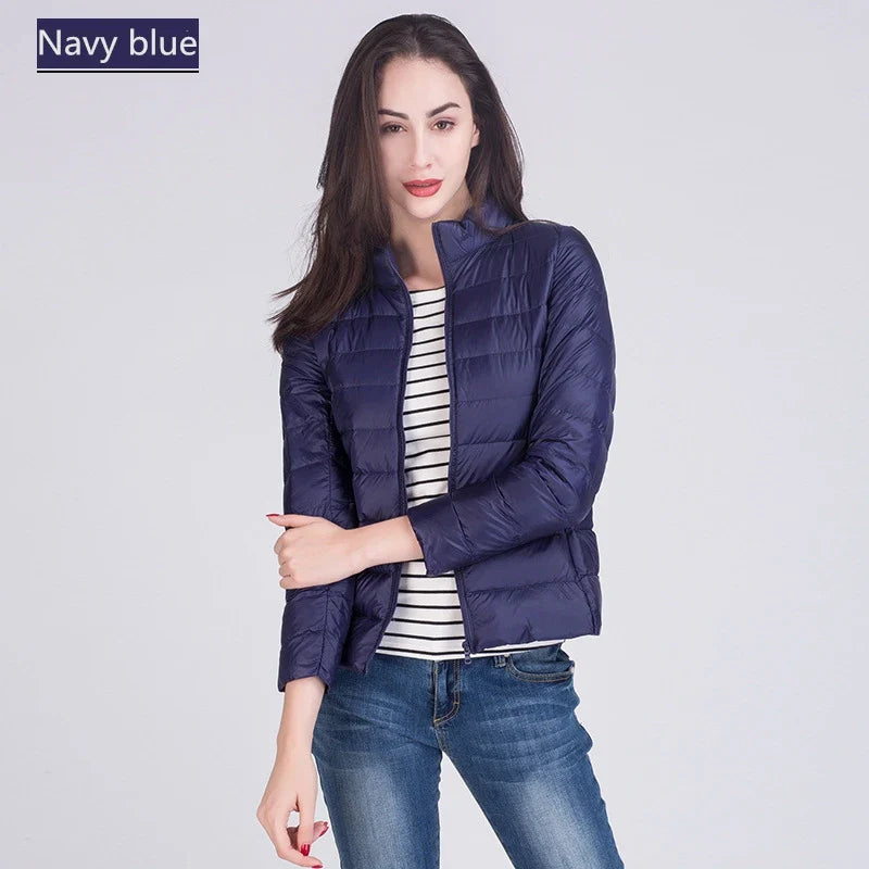 Women Ultra Lightweight Packable Travel All Season Puffer Coats Slim Fit