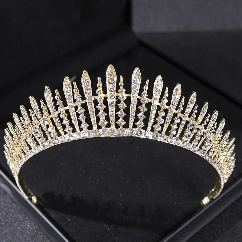 Gold Color Luxury Crystal Wedding Tiaras Crowns Party Rhinestone Prom Bridal Diadem Crown Tiara Hair Jewelry
