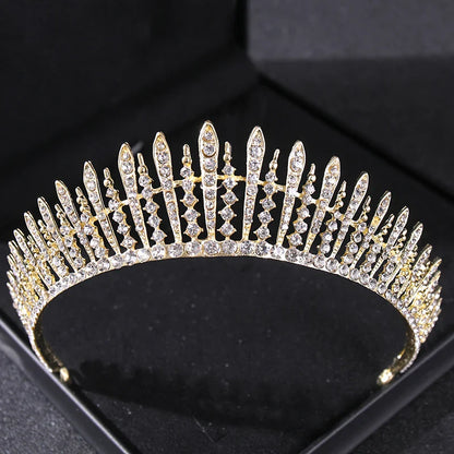 Gold Color Luxury Crystal Wedding Tiaras Crowns Party Rhinestone Prom Bridal Diadem Crown Tiara Hair Jewelry