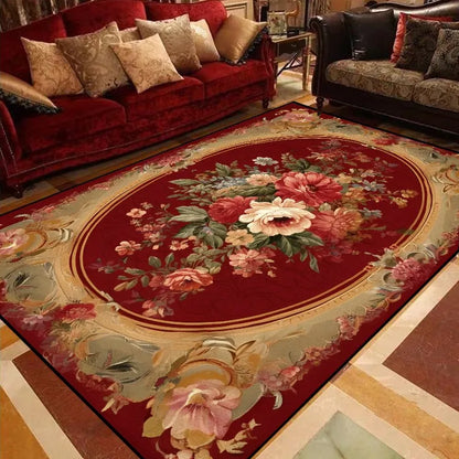 Luxury European Floral Carpets for Living Room Bedroom Carpet Home Floor Mat