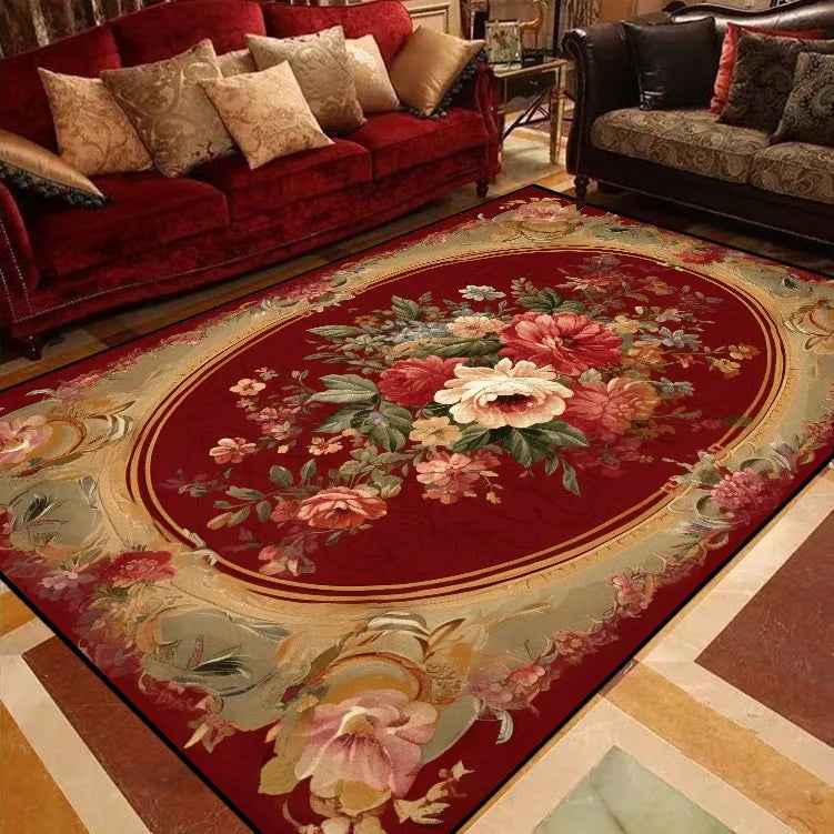 Luxury European Floral Carpets for Living Room Bedroom Carpet Home