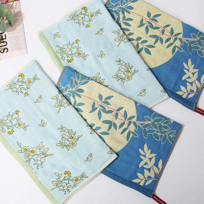 Vintage Pure Cotton Gauze Hand Towel, Small Hangable Towel, Absorbent and Lint-Free
