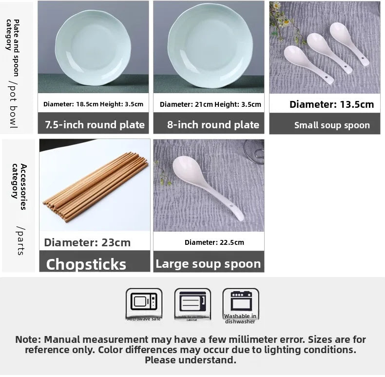 Large Size Cerc Bowl Set Creative Bowl Plate Combination Microwave Se Home Use Single 4 Pieces New 202 Dining Utensils